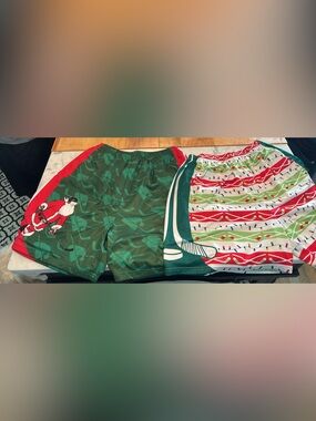 Sport-Tek White and Green Athletic Shorts